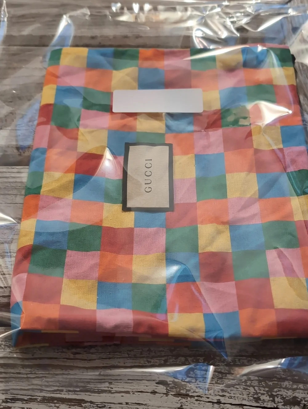 Gucci Rainbow Checkered Dust Bag